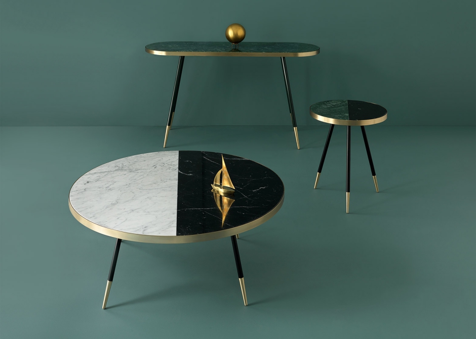 british-designer-bethan-gray-has-created-a-collection-of-tables-with-marble-tops-wrapped-in-bands-of-brass